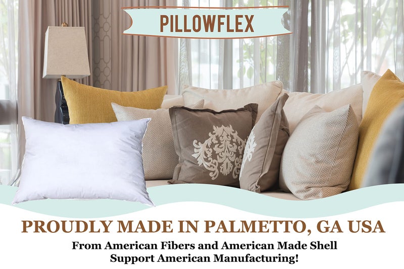 Pillowflex Set of 2 Synthetic Down Alternative Pillow Inserts for Shams, Soft & Plush Pillow Inserts, Faux Down Alternative Pillows or Micro Denier, Cotton Blended Shell Fabric - (12 Inch by 16 Inch) - Image 5